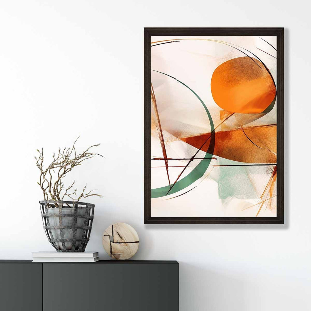 Abstract Shapes Art Print Green and Orange No. 2 | Bowlift