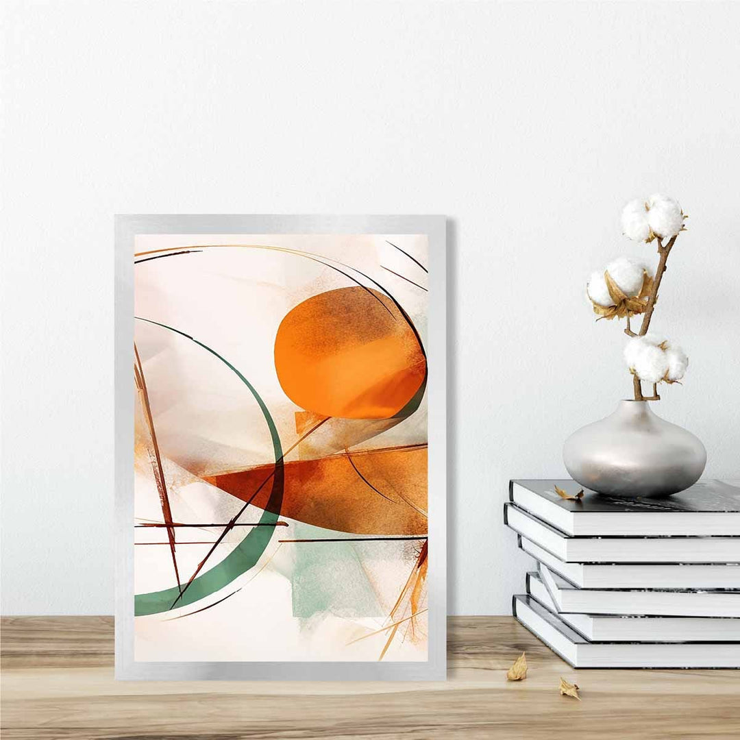 Abstract Shapes Art Print Green and Orange No. 2 | Bowlift