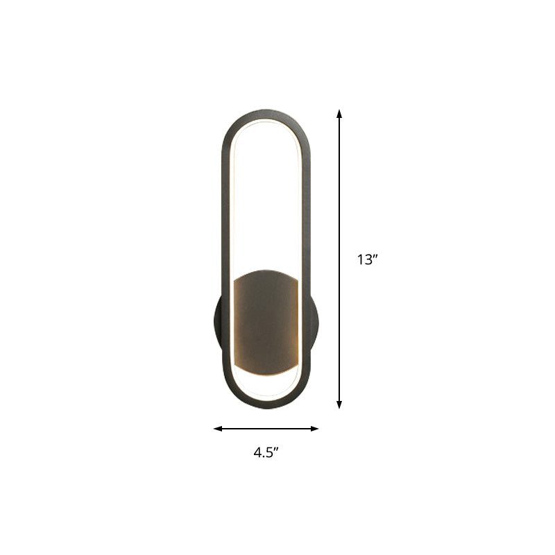 BowLift | Black/White Rectangular LED Wall Light Minimal Acrylic Living Room Lighting Ideas, White/Warm Light