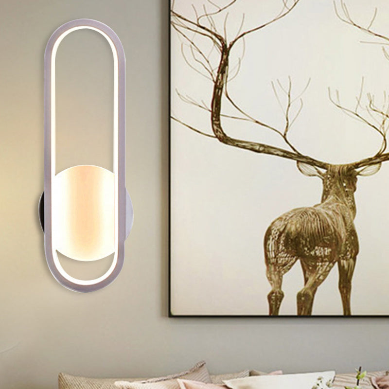 BowLift | Black/White Rectangular LED Wall Light Minimal Acrylic Living Room Lighting Ideas, White/Warm Light