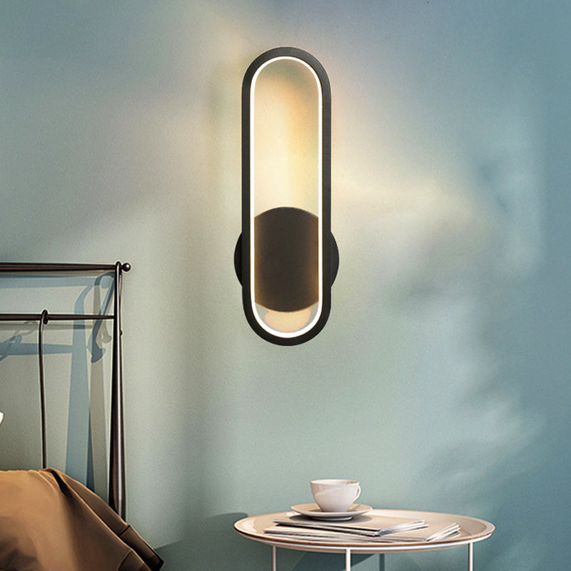 BowLift | Black/White Rectangular LED Wall Light Minimal Acrylic Living Room Lighting Ideas, White/Warm Light