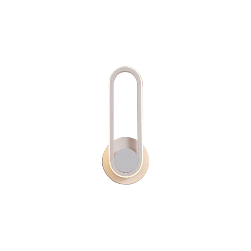 BowLift | Minimalistic Oblong-Ring Wall Light Acrylic Shade LED Bed Lamp in Black/White, Warm/White Light