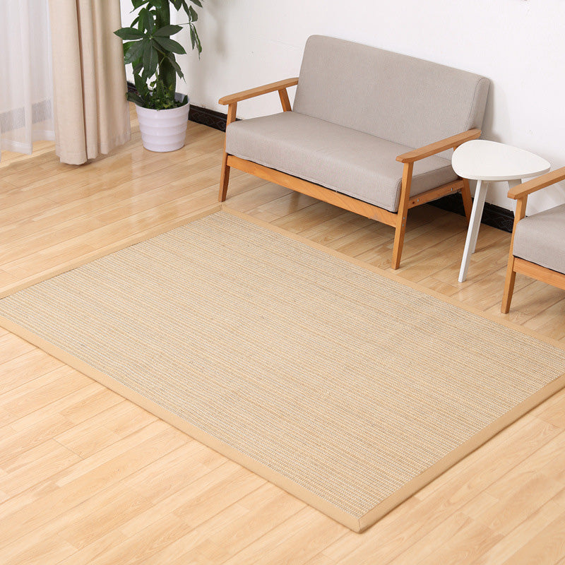 BowLift | Simple Multicolor Solid Area Rug Jute Lodge Rug Machine Washable Rug for Indoor with Border for the Living Room