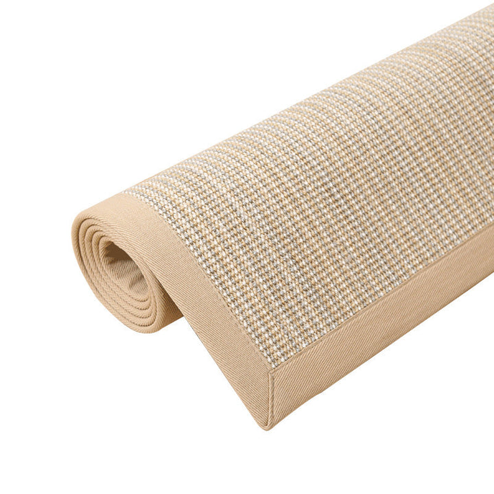 BowLift | Simple Multicolor Solid Area Rug Jute Lodge Rug Machine Washable Rug for Indoor with Border for the Living Room