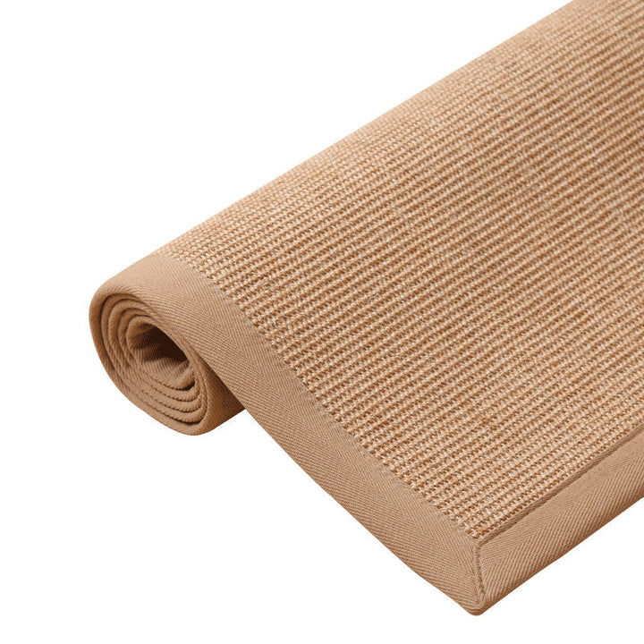 BowLift | Simple Multicolor Solid Area Rug Jute Lodge Rug Machine Washable Rug for Indoor with Border for the Living Room