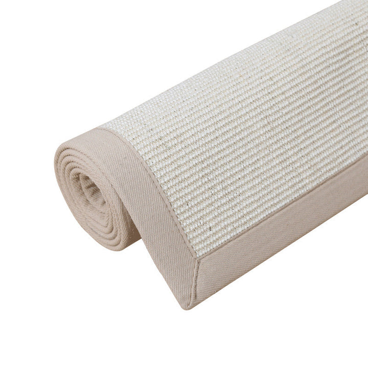 BowLift | Simple Multicolor Solid Area Rug Jute Lodge Rug Machine Washable Rug for Indoor with Border for the Living Room