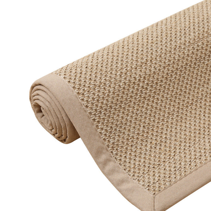 BowLift | Simple Multicolor Solid Area Rug Jute Lodge Rug Machine Washable Rug for Indoor with Border for the Living Room
