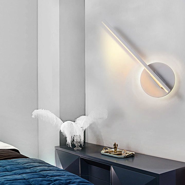 BowLift | Black/White Linear Wall Lamp Minimal Acrylic LED Wall Light for Bedroom in Warm/White Light