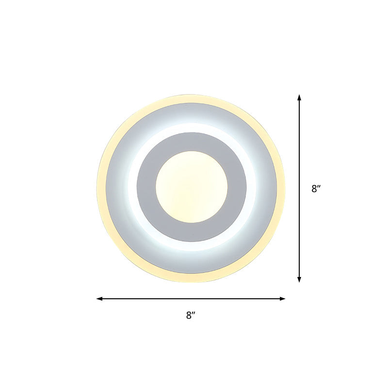 BowLift | Minimalist Acrylic Round/Square Wall Lamp Cozy Energy-Saving LED White Wall Lamp, Warm/White Light