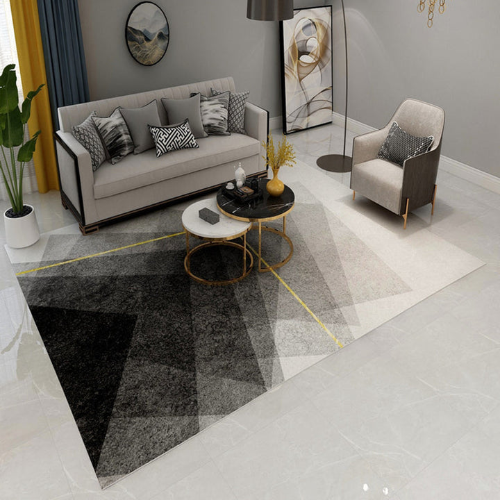 BowLift | Simple Geometric Print Rug Multi-Colored Modern Carpet Polypropylene Non-Slip Backing Stain Resistant Washable Rug for Home