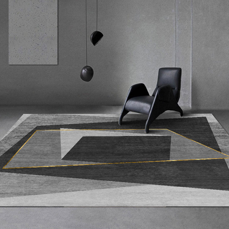 BowLift | Simple Geometric Print Rug Multi-Colored Modern Carpet Polypropylene Non-Slip Backing Stain Resistant Washable Rug for Home