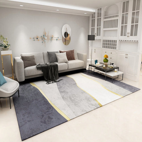 BowLift | Simple Geometric Print Rug Multi-Colored Modern Carpet Polypropylene Non-Slip Backing Stain Resistant Washable Rug for Home