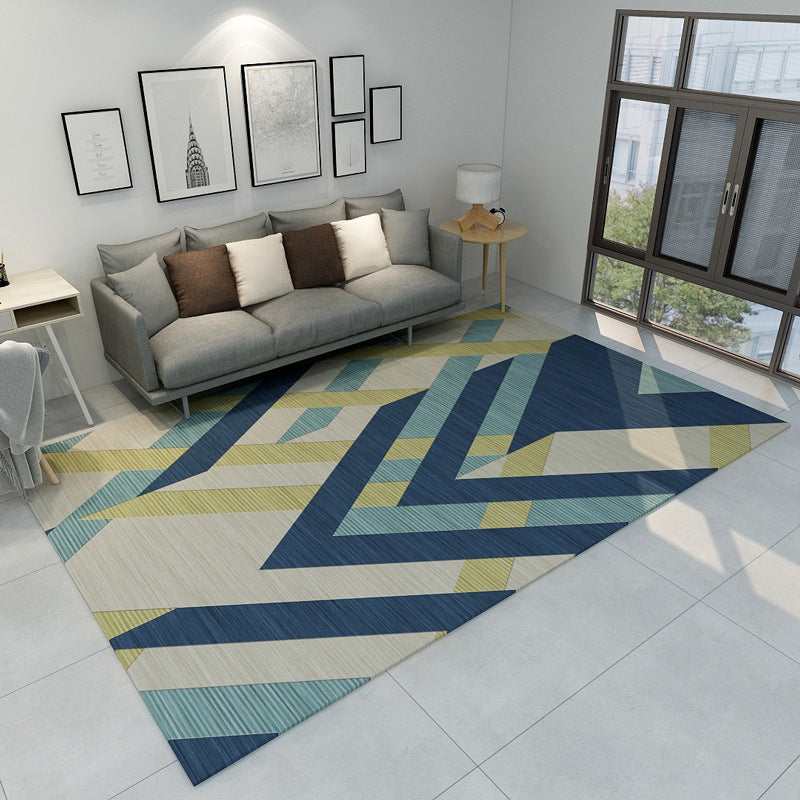 New Modern Style Rug Multicolored geometric rug Stain resistant Machine washable Non-slip rug for the living room | Bowlift