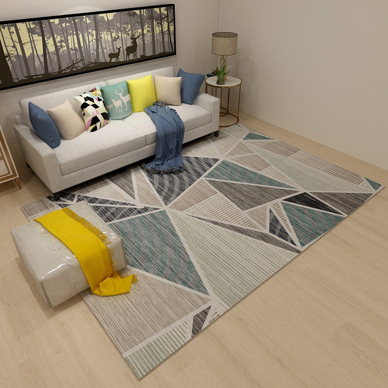 New Modern Style Rug Multicolored geometric rug Stain resistant Machine washable Non-slip rug for the living room | Bowlift