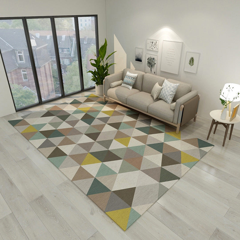 New Modern Style Rug Multicolored geometric rug Stain resistant Machine washable Non-slip rug for the living room | Bowlift