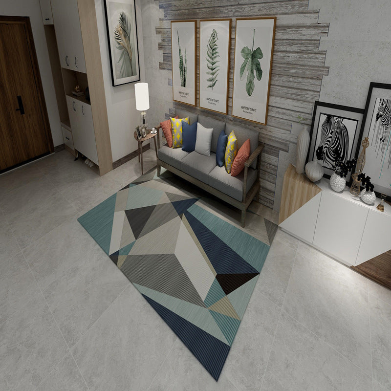 New Modern Style Rug Multicolored geometric rug Stain resistant Machine washable Non-slip rug for the living room | Bowlift