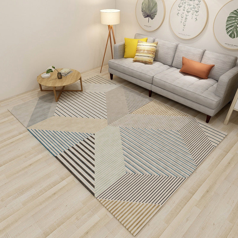 New Modern Style Rug Multicolored geometric rug Stain resistant Machine washable Non-slip rug for the living room | Bowlift