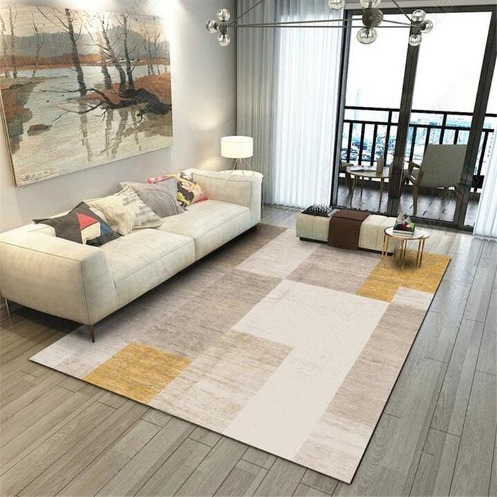 Modern Geometry Color Block Rug Multicolor Polyester Rug Pet Friendly Non-Slip Back Washing Machine Safe Rug for Room | Bowlift