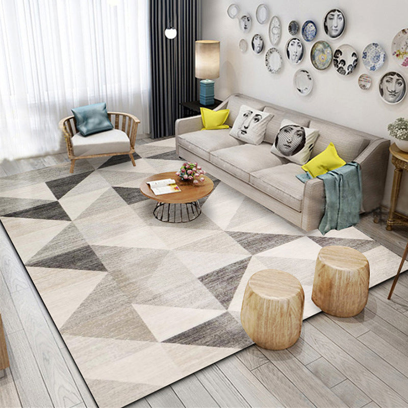 Modern Geometry Color Block Rug Multicolor Polyester Rug Pet Friendly Non-Slip Back Washing Machine Safe Rug for Room | Bowlift