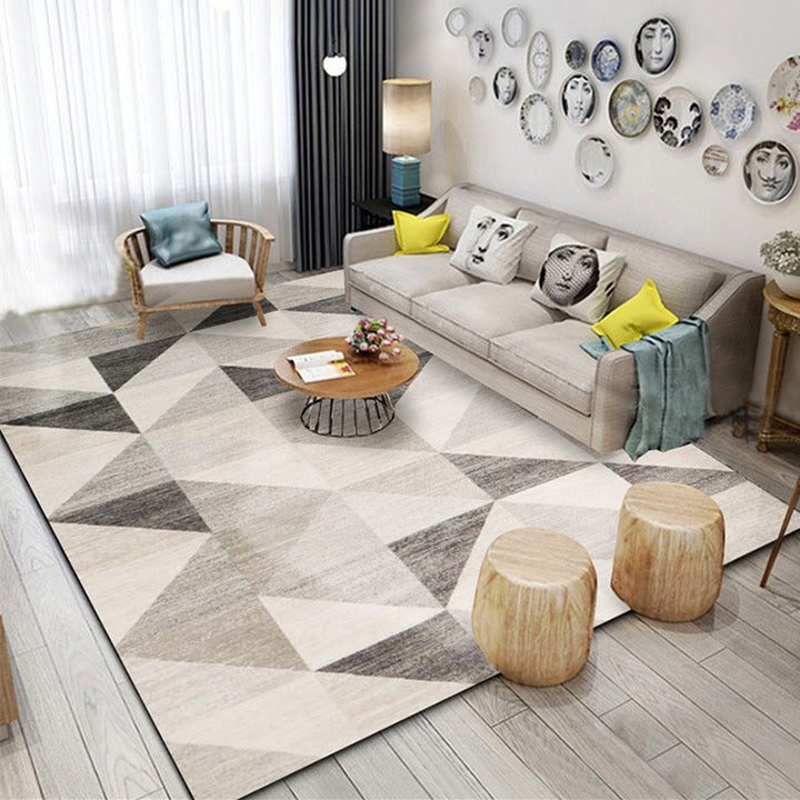 Modern Geometry Color Block Rug Multicolor Polyester Rug Pet Friendly Non-Slip Back Washing Machine Safe Rug for Room | Bowlift