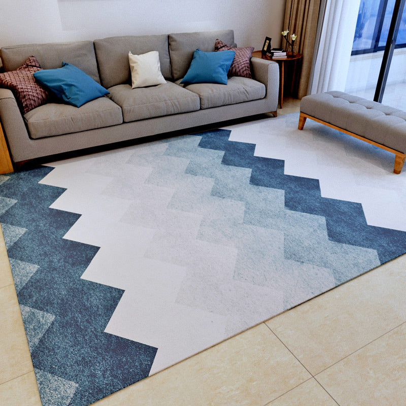 Modern Geometry Color Block Rug Multicolor Polyester Rug Pet Friendly Non-Slip Back Washing Machine Safe Rug for Room | Bowlift