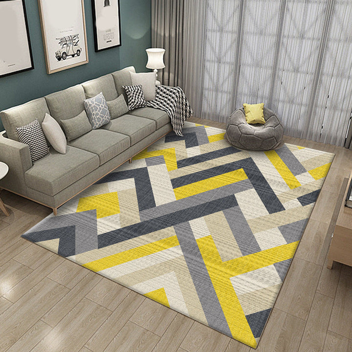 Modern Geometry Color Block Rug Multicolor Polyester Rug Pet Friendly Non-Slip Back Washing Machine Safe Rug for Room | Bowlift