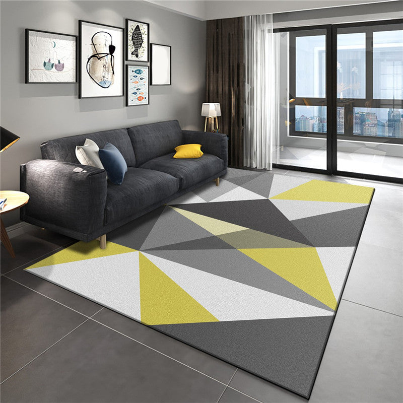 Modern Geometry Color Block Rug Multicolor Polyester Rug Pet Friendly Non-Slip Back Washing Machine Safe Rug for Room | Bowlift