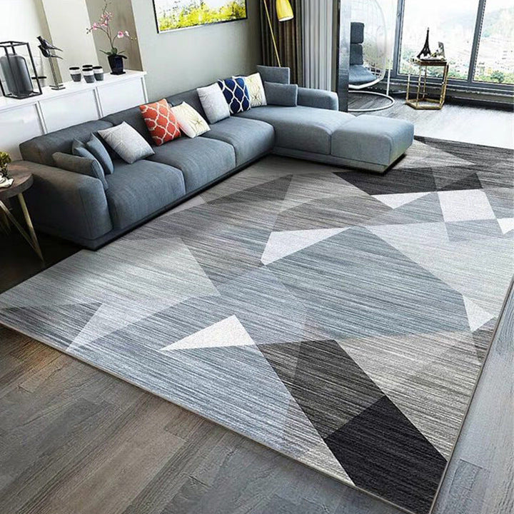 Modern Geometry Color Block Rug Multicolor Polyester Rug Pet Friendly Non-Slip Back Washing Machine Safe Rug for Room | Bowlift