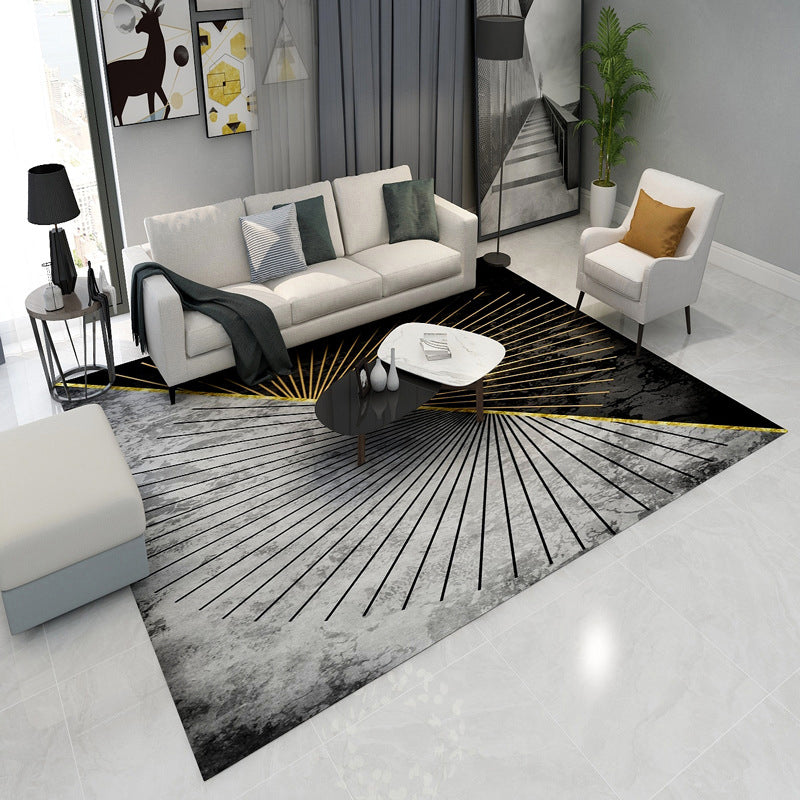 Contemporary Lounge Rug Multicolor Melange Geometric Rug Polypropylene Stain Resistant Machine Washable Non-Slip Rug | Bowlift