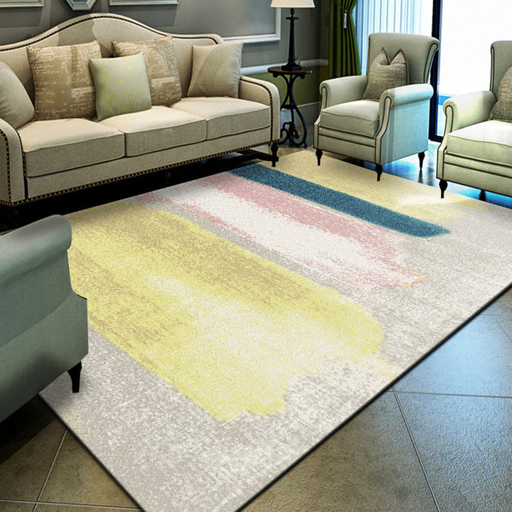 Unique geometric print rug Multicolored Modern rug Synthetic Stain-resistant Washable Non-slip backing Rug for home | Bowlift