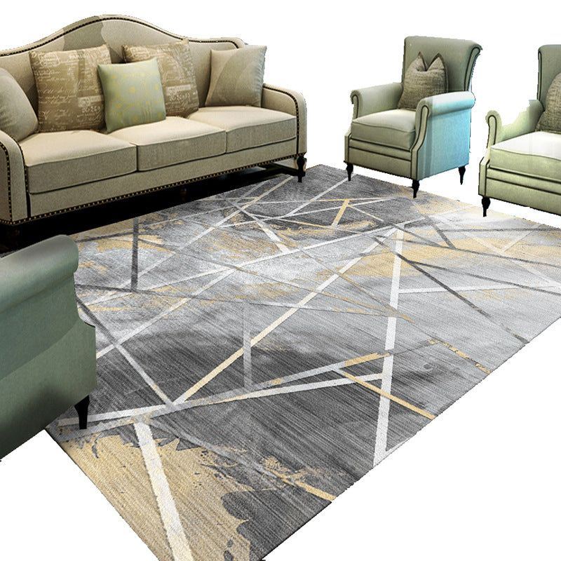 Unique geometric print rug Multicolored Modern rug Synthetic Stain-resistant Washable Non-slip backing Rug for home | Bowlift