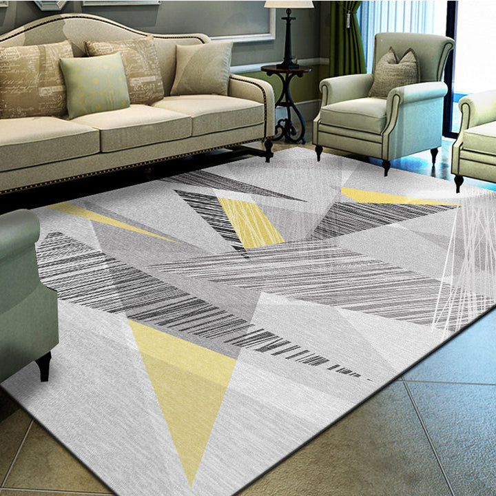 Unique geometric print rug Multicolored Modern rug Synthetic Stain-resistant Washable Non-slip backing Rug for home | Bowlift