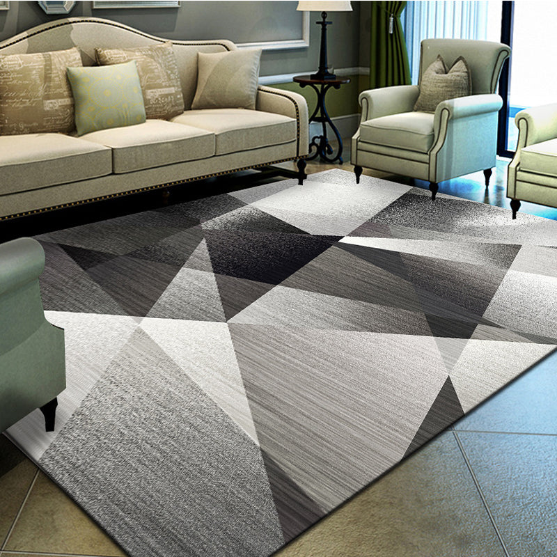 Unique geometric print rug Multicolored Modern rug Synthetic Stain-resistant Washable Non-slip backing Rug for home | Bowlift