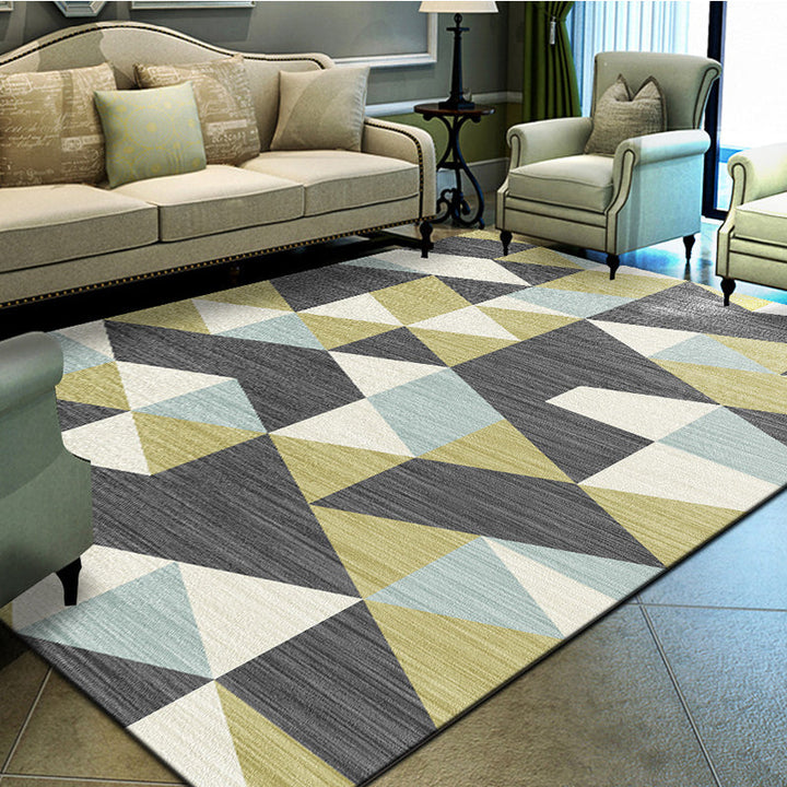 Unique geometric print rug Multicolored Modern rug Synthetic Stain-resistant Washable Non-slip backing Rug for home | Bowlift