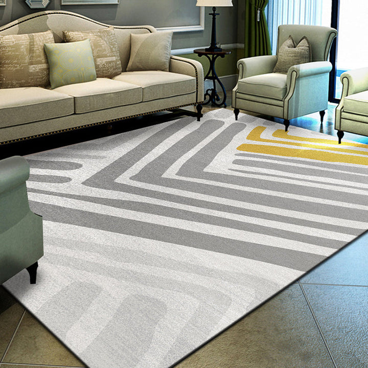 Unique geometric print rug Multicolored Modern rug Synthetic Stain-resistant Washable Non-slip backing Rug for home | Bowlift