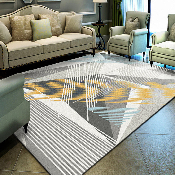 Unique geometric print rug Multicolored Modern rug Synthetic Stain-resistant Washable Non-slip backing Rug for home | Bowlift