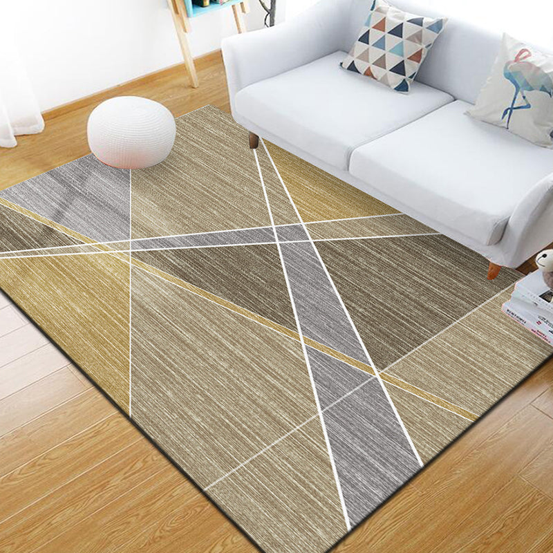 Unique geometric print rug Multicolored Modern rug Synthetic Stain-resistant Washable Non-slip backing Rug for home | Bowlift