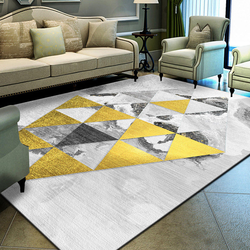Unique geometric print rug Multicolored Modern rug Synthetic Stain-resistant Washable Non-slip backing Rug for home | Bowlift