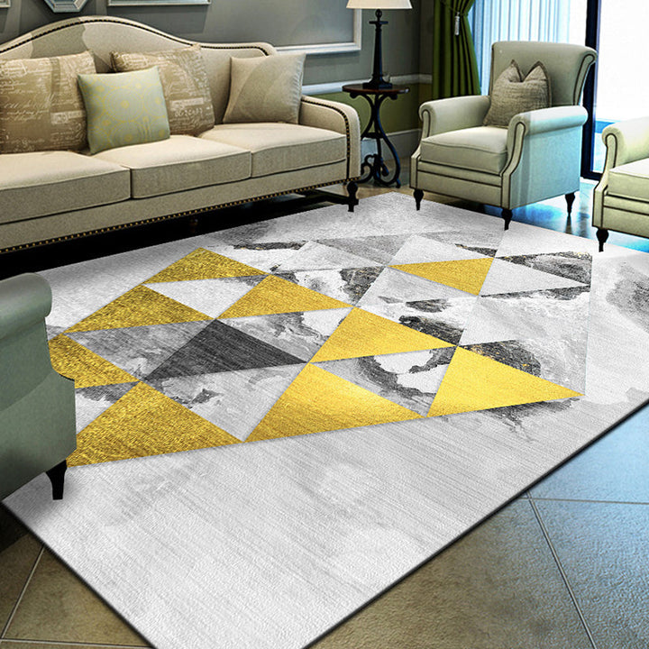 Unique geometric print rug Multicolored Modern rug Synthetic Stain-resistant Washable Non-slip backing Rug for home | Bowlift