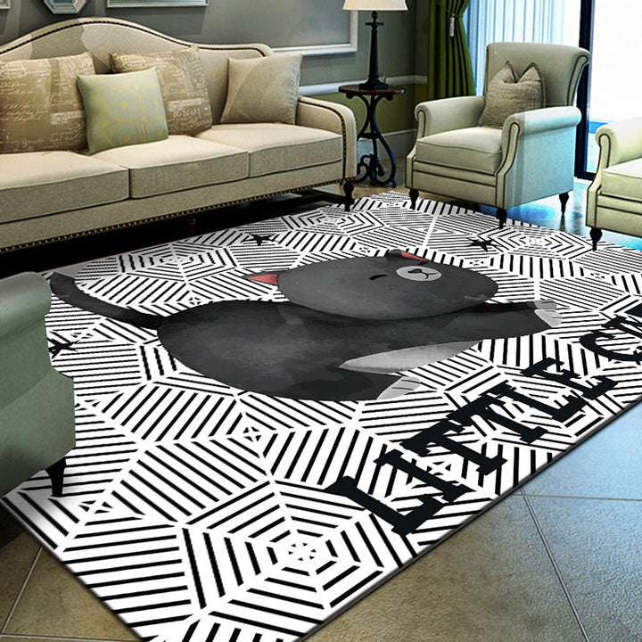 Unique geometric print rug Multicolored Modern rug Synthetic Stain-resistant Washable Non-slip backing Rug for home | Bowlift
