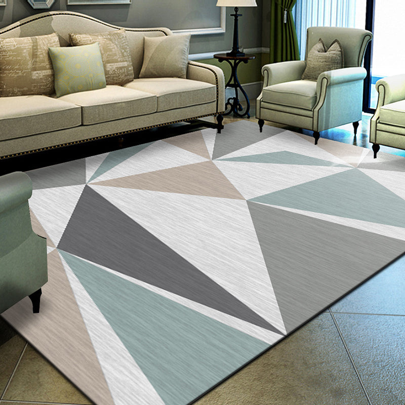Unique geometric print rug Multicolored Modern rug Synthetic Stain-resistant Washable Non-slip backing Rug for home | Bowlift