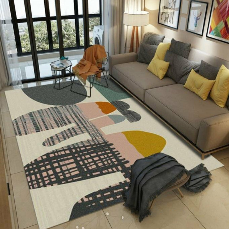 Nordic Drawing Room Carpet Multicolored Patterned Carpet Polypropylene Machine Washable Non-Slip Backing Pet-Friendly Carpet | Bowlift