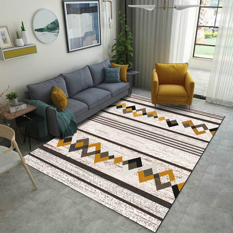 Nordic Drawing Room Carpet Multicolored Patterned Carpet Polypropylene Machine Washable Non-Slip Backing Pet-Friendly Carpet | Bowlift
