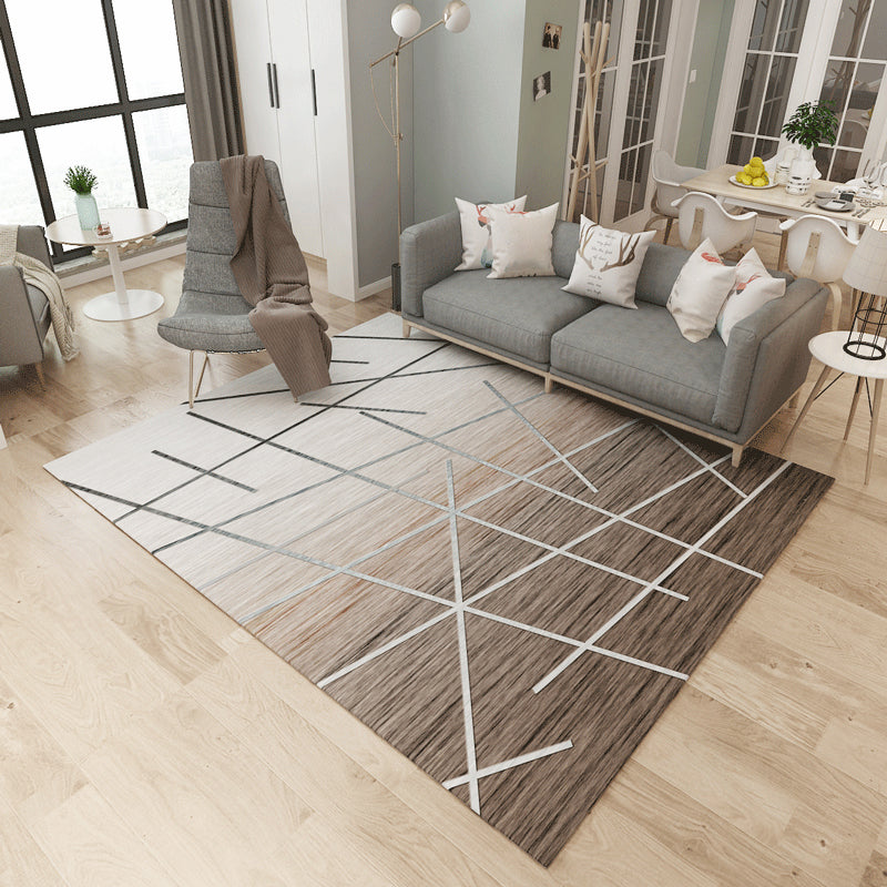 Creative Minimalist Rug Multicolored Cross Lines Art Rug Non-Slip Stain Resistant Pet Friendly Rug for the Living Room | Bowlift