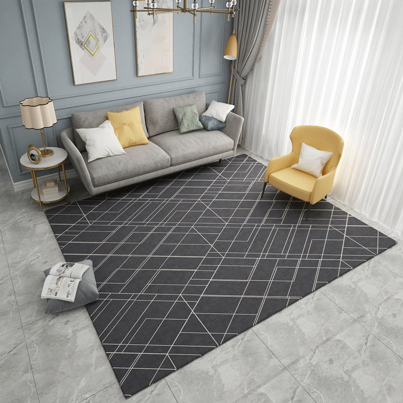 Creative Minimalist Rug Multicolored Cross Lines Art Rug Non-Slip Stain Resistant Pet Friendly Rug for the Living Room | Bowlift