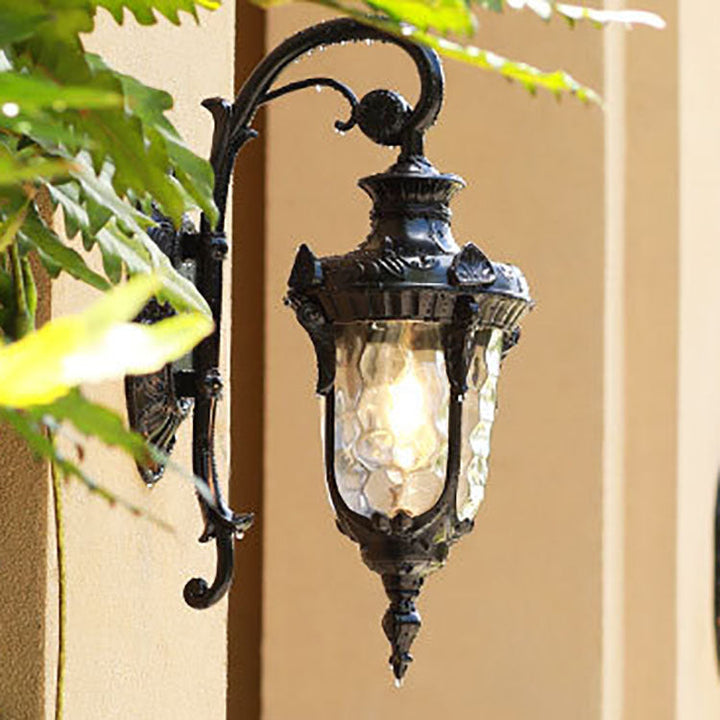 Traditional European Cylinder Lantern Aluminum Glass 1-Light Outdoor Wall Sconce Lamp For Outdoor Patio | Bowlift