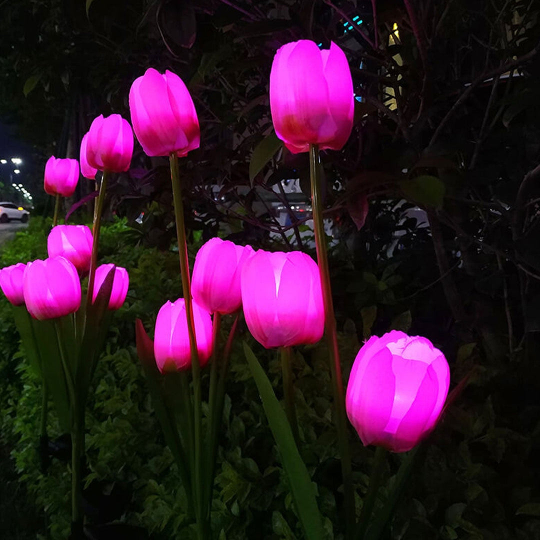 BowLift | Solar Tulip Lawn Light Outdoor Garden LED Tulip Flower Light Ground Stake Landscape Light