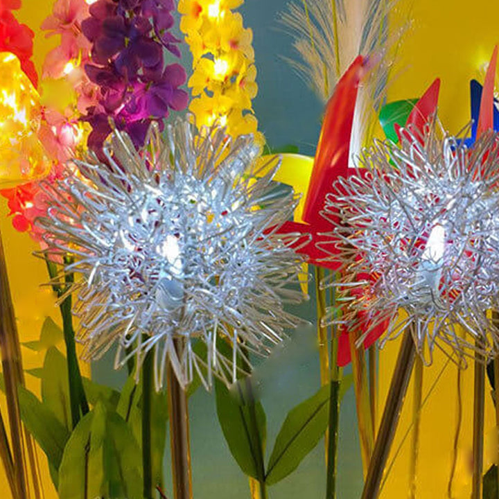 Solar Dandelion Aluminum Wire Globe Light LED Outdoor Waterproof Luminous Garden Insert Ground Landscape Light | Bowlift