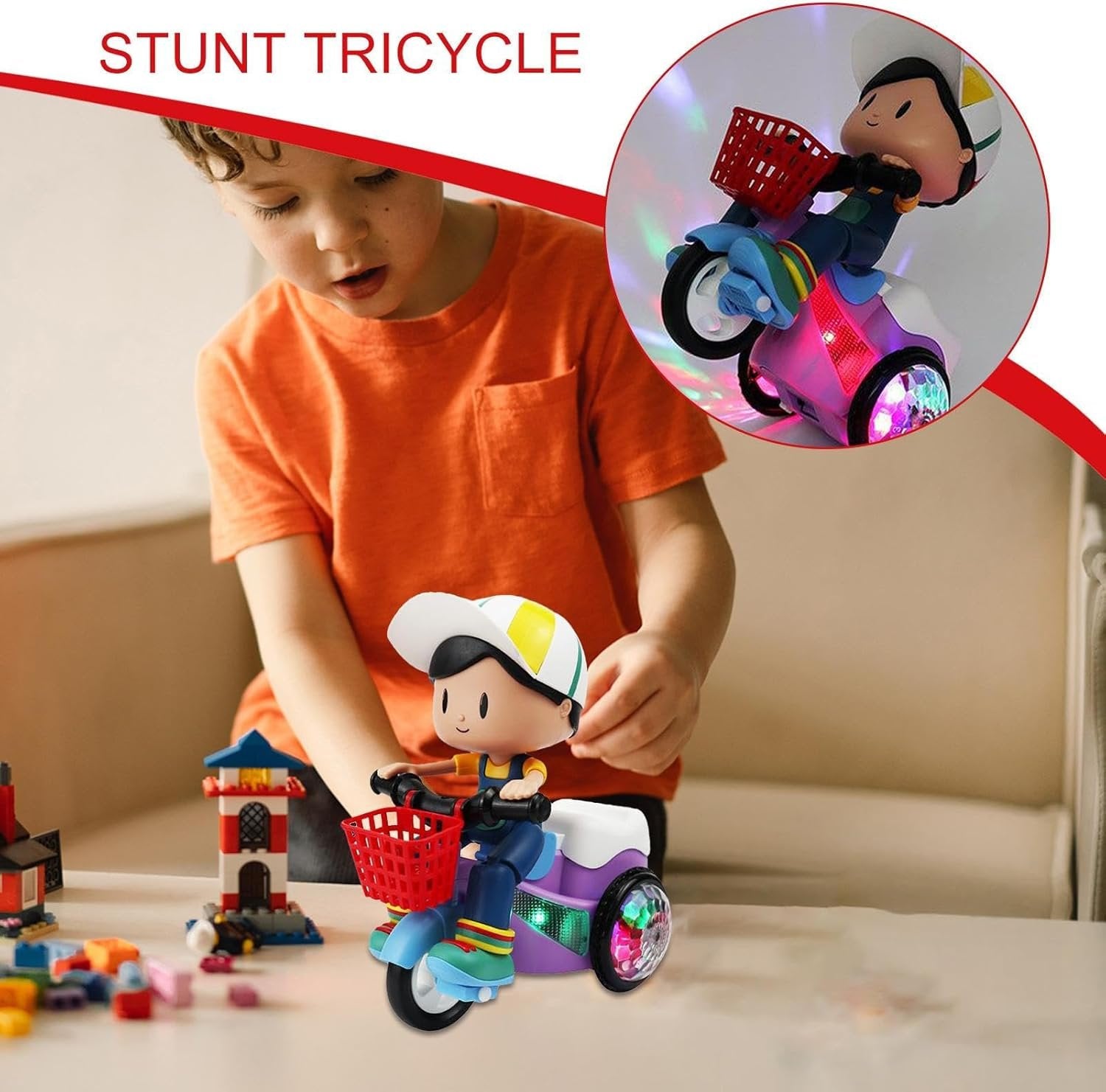 BowLift | Stunt Spin Dance Electric Tricycle Toy