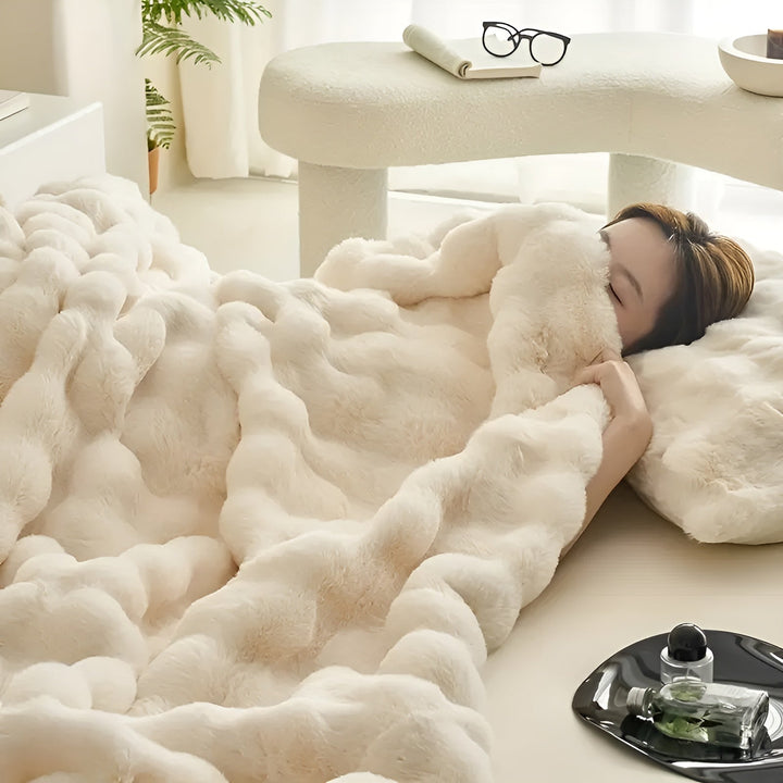 Fleece and fleece Bowliftanket – Extra soft & warm | Perfect for sofa and bedroom | Bowlift